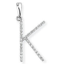 Load image into Gallery viewer, 18ct White Gold Diamond Initial Pendant (A-Z Available)