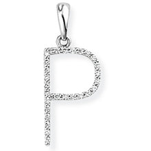 Load image into Gallery viewer, 18ct White Gold Diamond Initial Pendant (A-Z Available)