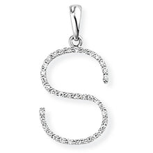Load image into Gallery viewer, 18ct White Gold Diamond Initial Pendant (A-Z Available)