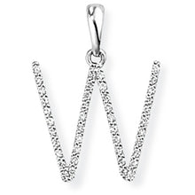 Load image into Gallery viewer, 18ct White Gold Diamond Initial Pendant (A-Z Available)