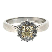 Load image into Gallery viewer, DGI Certified Fancy Light Yellow Diamond Cluster Ring