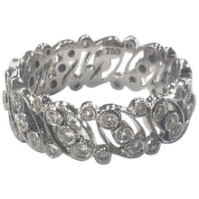 Load image into Gallery viewer, Edwardian Style Diamond Set Band Ring 18 Carat White Gold
