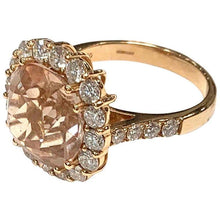 Load image into Gallery viewer, Rose Gold Morganite and Diamond Cluster Ring