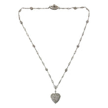 Load image into Gallery viewer, 1930s Edwardian Style Diamond Set Heart Necklace
