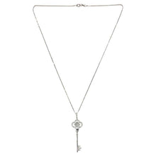 Load image into Gallery viewer, 18 Carat White Gold Diamond Set Tiffany Style Key Pendant