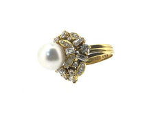 Load image into Gallery viewer, Sena Yellow Gold South Sea Pearl and Diamond Cocktail Ring