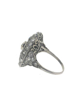 Load image into Gallery viewer, Art Deco Old Cut Diamond Cluster Ring in Platinum