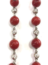 Load image into Gallery viewer, 1960s Natural Coral and Diamond Drop Earrings