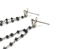 Load image into Gallery viewer, Black and White Diamond Drop Earrings
