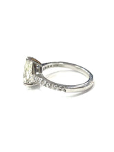 Load image into Gallery viewer, Pear Shape Diamond Single Stone Engagement Ring with Diamond Shoulders