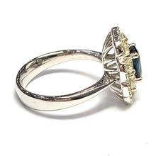 Load image into Gallery viewer, 18 Carat White Gold Sapphire and Diamond Flower Cluster Ring