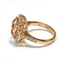 Load image into Gallery viewer, Rose Gold Morganite and Diamond Cluster Ring