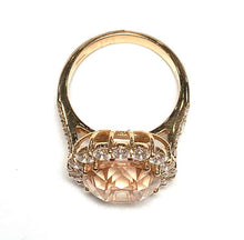 Load image into Gallery viewer, Rose Gold Morganite and Diamond Cluster Ring