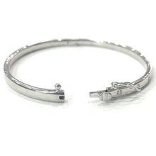 Load image into Gallery viewer, 9 Carat White Gold Solid Hinged Diamond Bangle