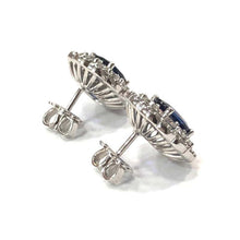 Load image into Gallery viewer, Large Edwardian Style Sapphire and Diamond Cluster Ear Studs