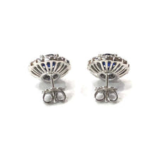 Load image into Gallery viewer, Large Edwardian Style Sapphire and Diamond Cluster Ear Studs