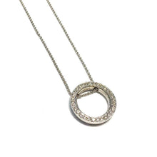Load image into Gallery viewer, 18 Carat White Gold Circular Diamond Pendant and Chain