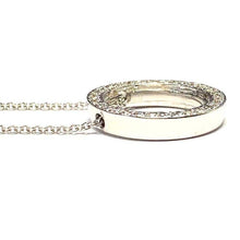Load image into Gallery viewer, 18 Carat White Gold Circular Diamond Pendant and Chain