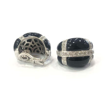 Load image into Gallery viewer, 18 Carat White Gold Onyx and Diamond Earrings