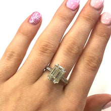 Load image into Gallery viewer, 18 Carat White Gold Baguette Diamond Cluster Ring