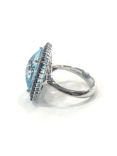 Load image into Gallery viewer, 1970s Blue Topaz, Sapphire and Diamond Cluster Cocktail Ring