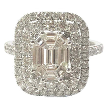 Load image into Gallery viewer, 18 Carat White Gold Baguette Diamond Cluster Ring