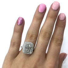 Load image into Gallery viewer, 18 Carat White Gold Baguette Diamond Cluster Ring