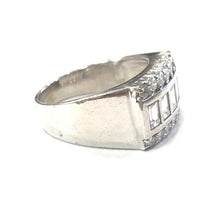 Load image into Gallery viewer, 14 Carat White Gold Diamond Unisex Chunky Ring