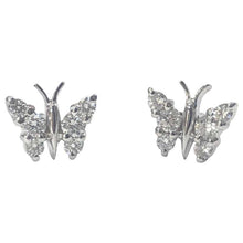 Load image into Gallery viewer, 18 Carat White Gold Diamond Butterfly Stud Earrings