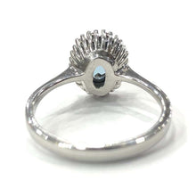 Load image into Gallery viewer, 18 Carat White Gold Aquamarine and Diamond Cluster Ring