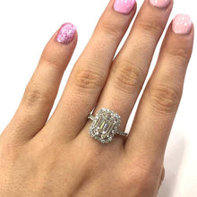 Load image into Gallery viewer, 18 Carat White Gold Baguette Diamond Cluster Ring