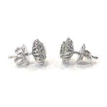 Load image into Gallery viewer, 18 Carat White Gold Diamond Cluster Stud Earrings