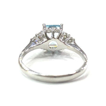Load image into Gallery viewer, 18 Carat White Gold Aquamarine and Diamond Ring