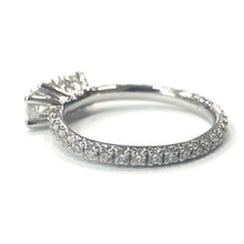 Load image into Gallery viewer, 18 Carat White Gold Three-Stone Diamond Ring with Full Diamond Set Shank