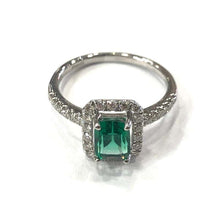 Load image into Gallery viewer, 18 Carat White Gold Emerald and Diamond Cluster Ring