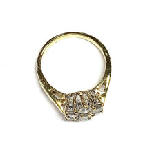 Load image into Gallery viewer, 1970s 18 Carat Yellow Gold Seven Stone Diamond Cluster Ring