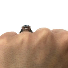 Load image into Gallery viewer, 18 Carat White Gold Aquamarine and Diamond Cluster Ring