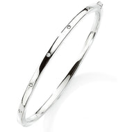 9ct White Gold Diamond Bangle