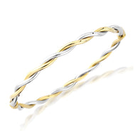 9CT White and Yellow Gold Bangle