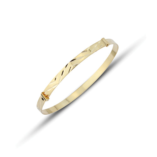 9CT 3mm Patterned Extendable babys Bangle