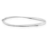 9CT White Gold Polished Twist Bangle