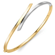 9CT Two Tone Crossover Bangle