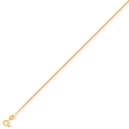 9ct Gold Curb Tight Diamond Cut Chain
