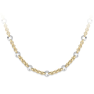 9ct Two Tone Fancy Gold Necklet