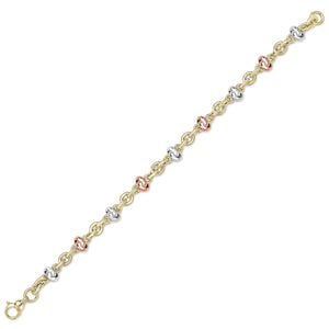 9CT White Rose and Yellow Gold Bracelet