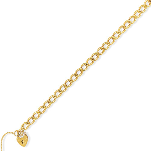 9ct Curb Link Charm Bracelet With Padlock