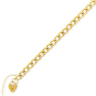 9ct Curb Link Charm Bracelet With Padlock