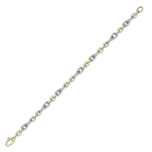 9CT Fancy Two Tone Bracelet