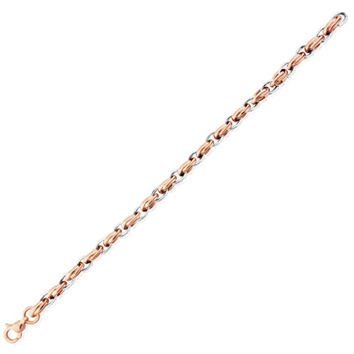 9CT White and Rose Gold Fancy Link Bracelet