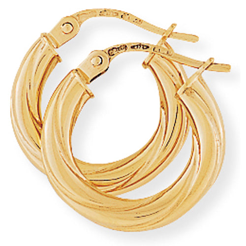 9CT Twisted Hoop Earrings